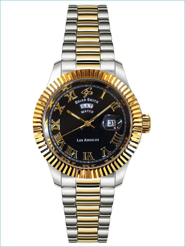 BRIAN SMITH - LOS ANGELES SILVER/GOLD/BLACK QUARTZ WATCH - 7802 BRIAN SMITH - LOS ANGELES SILVER/GOLD/BLACK QUARTZ WATCH - 7802
